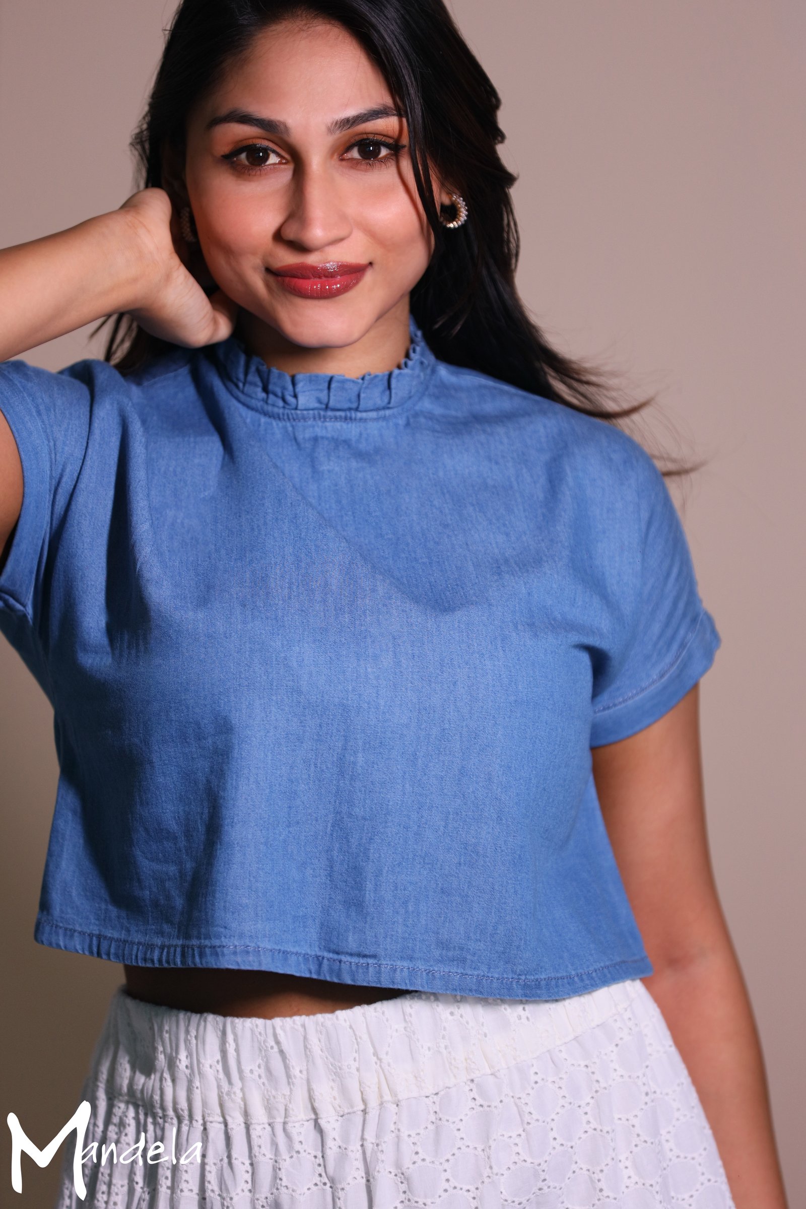 Ladies Denim Crop Top